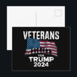 Dad Grandpa Veterans For Trump 2024 American Flag  Postcard<br><div class="desc">Dad Grandpa Veterans For Trump 2024 American Flag</div>