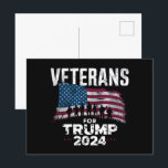 Dad Grandpa Veterans For Trump 2024 American Flag  Postcard<br><div class="desc">Dad Grandpa Veterans For Trump 2024 American Flag</div>