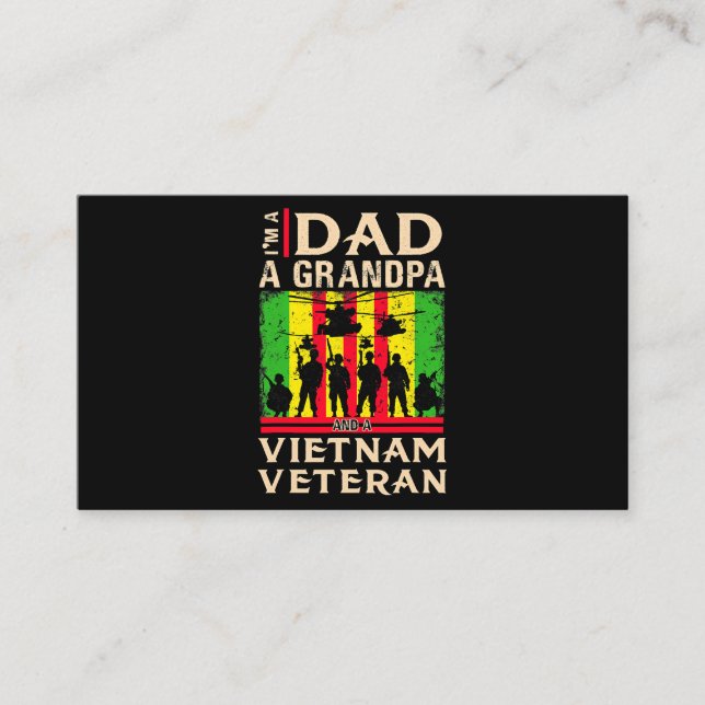 Dad Grandpa Vietnam Veteran Shirts veteran fathers Business Card (Front)