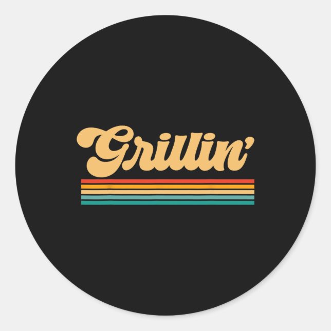 Dad Grilling Bbq Cooking Chef  Classic Round Sticker (Front)