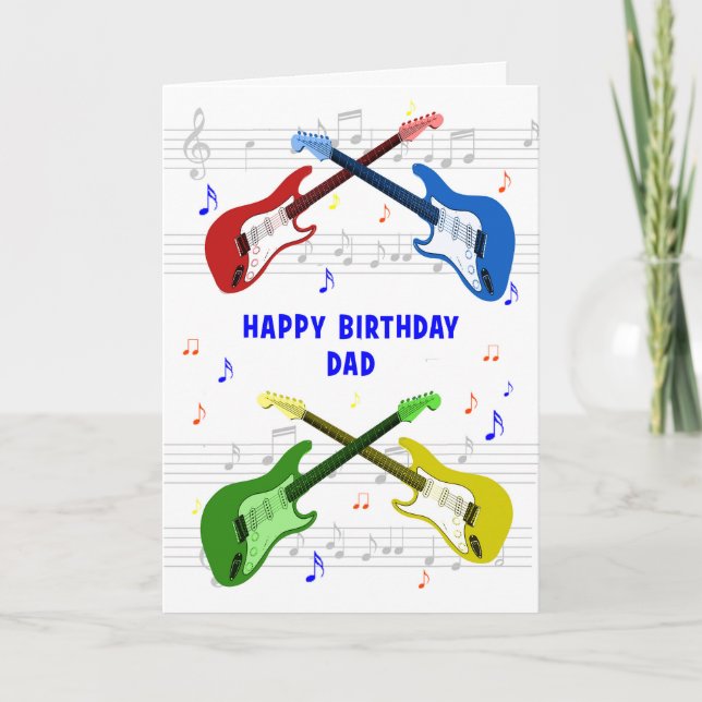 Dad Guitars Birthday Card (Front)