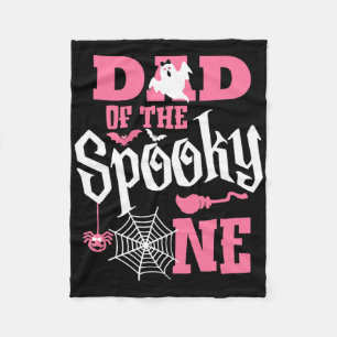 Dad Halloween 1st Birthday Matching Family Spooky  Fleece Blanket
