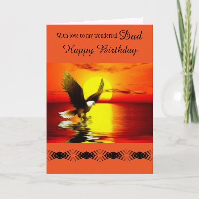 Dad - Happy Birthday - General - Eagle at Sunset Card (Front)