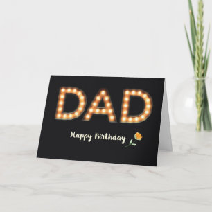 Dad, Happy Birthday Marquee Light Bulb Letters, Or Card