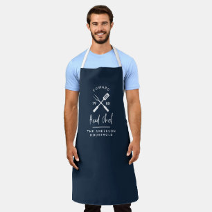 Dad head chef bbq grill Christmas birthday modern Apron