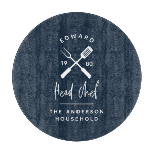 Dad head chef bbq grill Christmas birthday modern Cutting Board