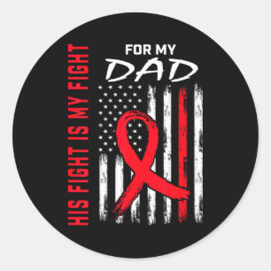 Dad Heart Disease Awareness Month Products America Classic Round Sticker