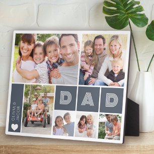 Dad Heart Photo Collage Father's Day Plaque