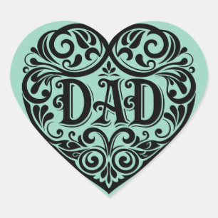 Dad Heart Shape Sticker