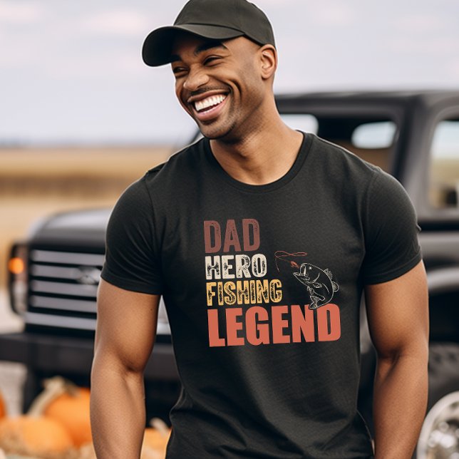 Dad Hero Fishing Legend T-Shirt (dad hero fishing legend, legend, dad legend, dad fish, fish lover shirt)