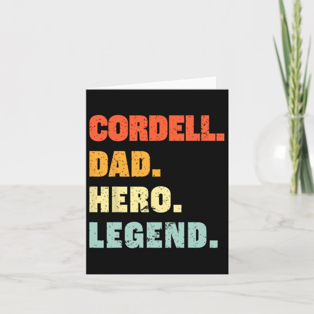 Dad Hero Legend Personalised Custom Name Fathers D Card (Front)