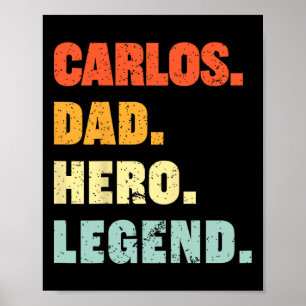 Dad Hero Legend Personalised Custom Name Fathers D Poster