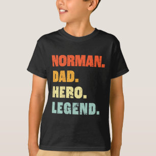 Dad Hero Legend Personalised Custom Name Fathers D T-Shirt