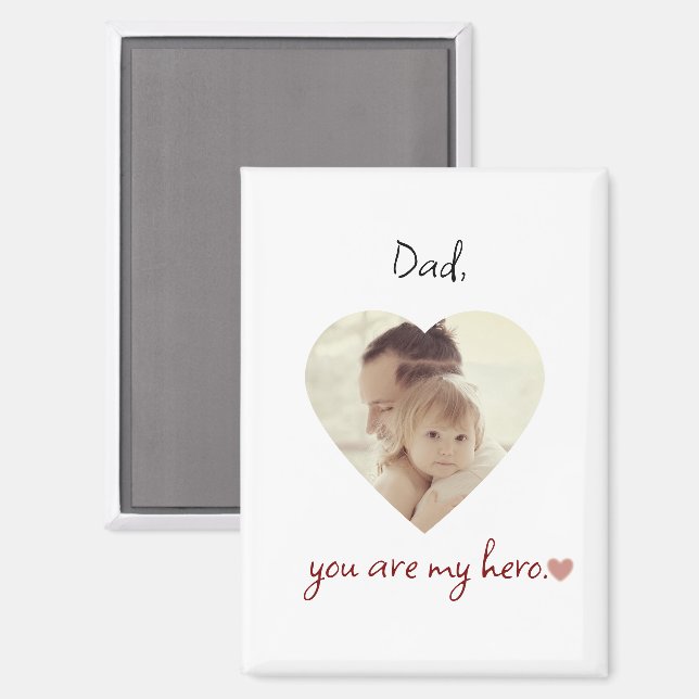 Dad Hero Personalised Magnet for Father's Day (Front/Back)
