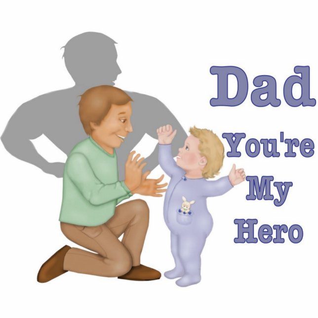 Dad Hero Photo Sculpture Key Ring (Front)