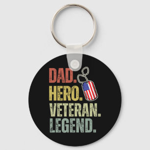 Dad Hero Veteran Legend Fathers Day Dad Grandpa Ve Key Ring