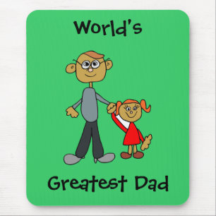 Dad Holding Daughters Hand, World's Greatest Dad Mouse Pad