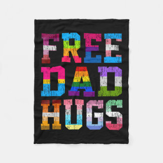 Dad Hugs For Pride Month Lgbt Fathers Day  Fleece Blanket