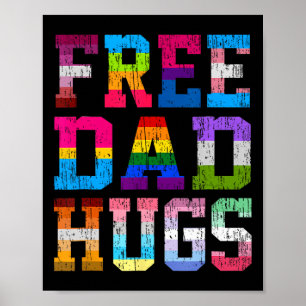 Dad Hugs For Pride Month Lgbt Fathers Day Poster