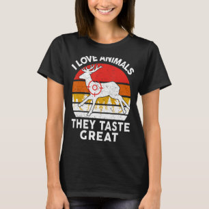 Dad Hunting-Shirt Love Animals They Great Funny Hu T-Shirt