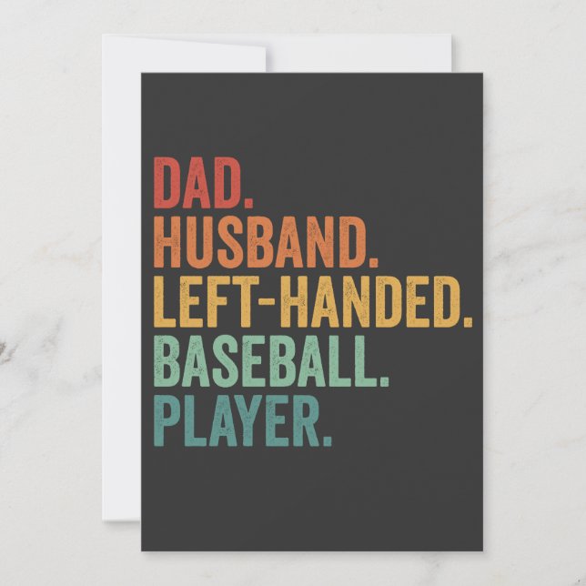 Dad Husband Baseball Left Handed Legend  Invitation (Front)