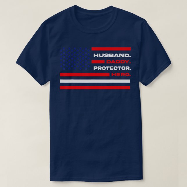Dad Husband Daddy Protector Hero Men  T-Shirt (Design Front)