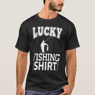 Dad Husband Lucky Fishing Fishermen Fish Reel T-Shirt
