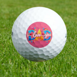 dad i love you pink golf balls