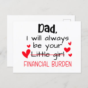 Dad I Will Always Be Your Little Girl, Financial Postcard