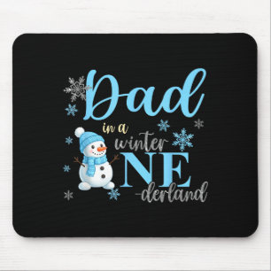 Dad In A Winter Onederland Birthday Boy Girl Cute  Mouse Pad