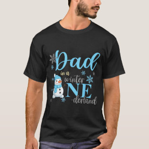 Dad In A Winter Onederland Birthday Boy Girl Cute  T-Shirt