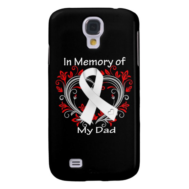 Dad - In Memory Lung Cancer Heart Case-Mate Samsung Galaxy Case (Back)