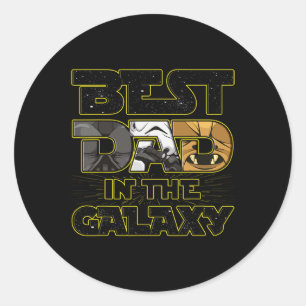 Dad In The Galaxy Fathers Day Space Boys Mens Husb Classic Round Sticker