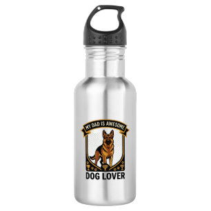 Dad Is Awesome Dog Lover German Shepherd Paws_1 532 Ml Water Bottle