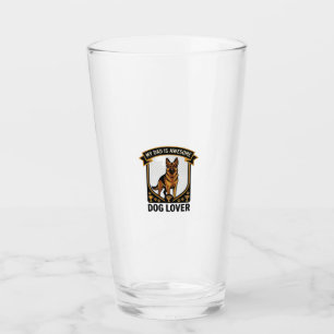Dad Is Awesome Dog Lover German Shepherd Paws_1 Glass