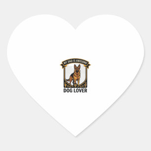 Dad Is Awesome Dog Lover German Shepherd Paws_1 Heart Sticker