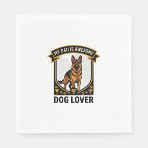 Dad Is Awesome Dog Lover German Shepherd Paws_1 Napkin