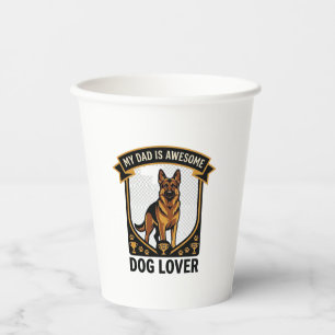 Dad Is Awesome Dog Lover German Shepherd Paws_1 Paper Cups