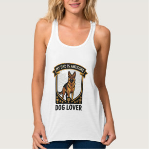Dad Is Awesome Dog Lover German Shepherd Paws_1 Singlet