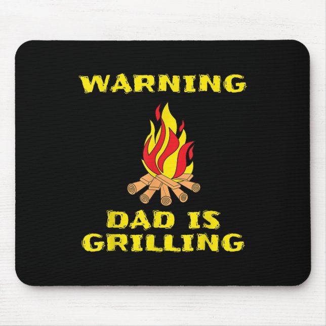 Dad Is Grilling Gift Funny For Fathers Day Bbq Gif Mouse Pad (Front)