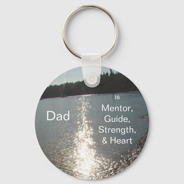 Dad Is Mentor, Guide, Strength & Heart Key Ring (Front)