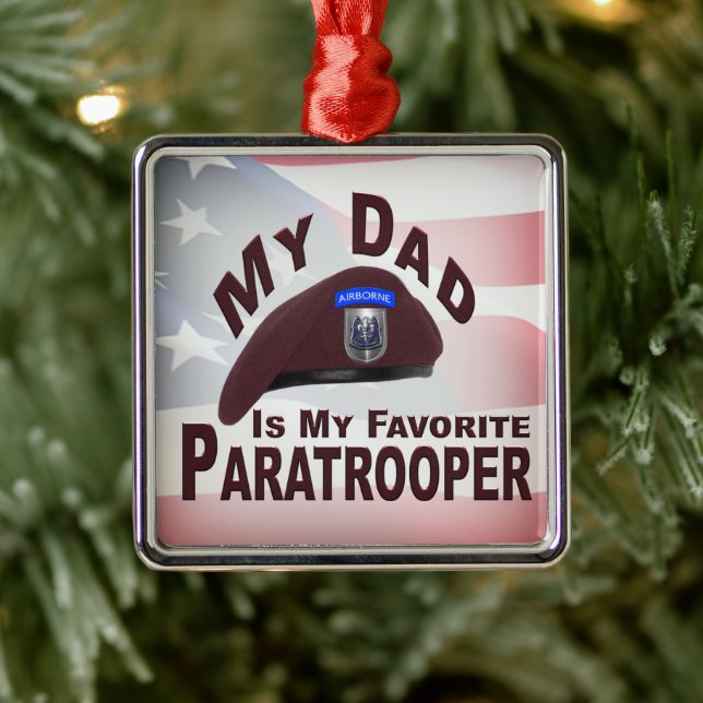 Dad is My Favourite Paratrooper Christmas   Metal Tree Decoration (Tree)