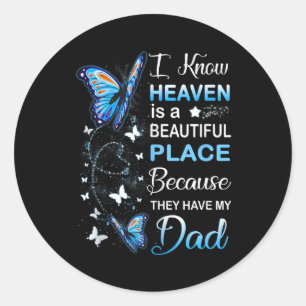 Dad Is My Guardian Angel In Heaven Memorial Day Me Classic Round Sticker