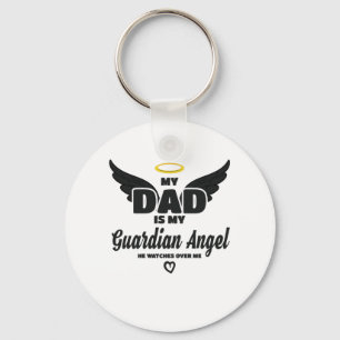 Dad Is My Guardian Angel Watches Over Me In Memory Key Ring