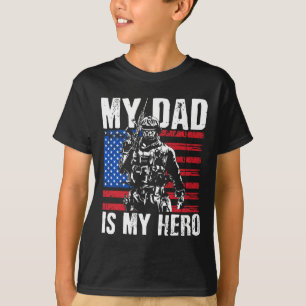 Dad Is My Hero Army Dad Fathers Day Amp 4th Of Jul T-Shirt