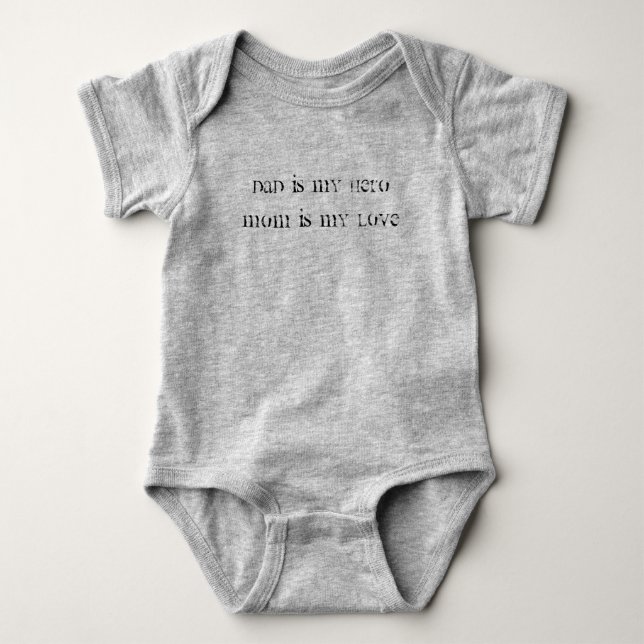 DAD IS MY HERO , MOM IS MY LOVE from American Wolf Baby Bodysuit (Front)