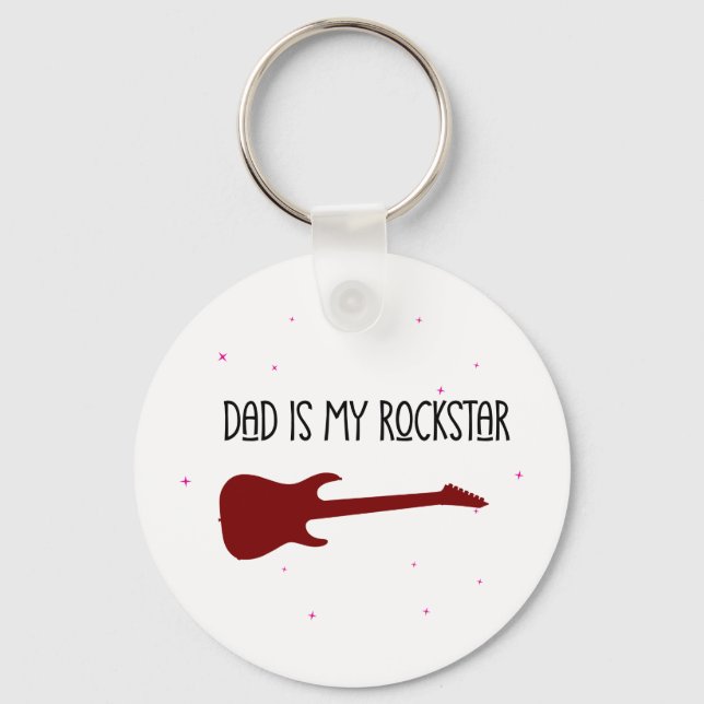 Dad is my rockstar key ring (Front)