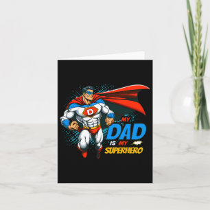 Dad Is My Superhero Kids Cool Father's Day Comic L Card