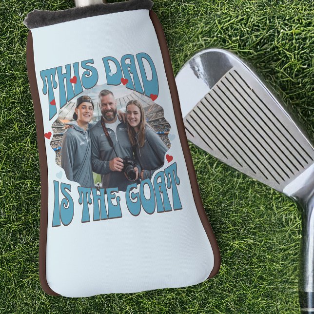 Dad is the Goat Greatest Of All Time Retro Golf Head Cover (Dad is the Goat - Greatest of All Time - photo golf gift)