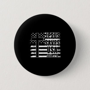 Dad Jesus Saves American Flag Usa Patriotic Boys C 6 Cm Round Badge